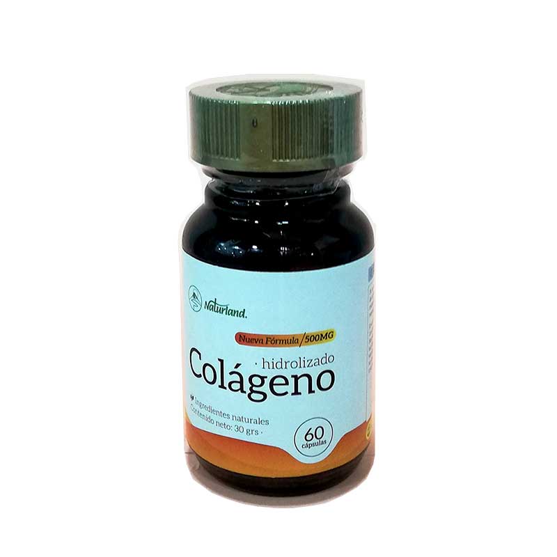 colágeno Hidrolizado 500mg 60 caps Naturland. Salud ostearticular. ayuda a prevenir, fortalecer y mejorar el funcionamiento de las articulaciones.