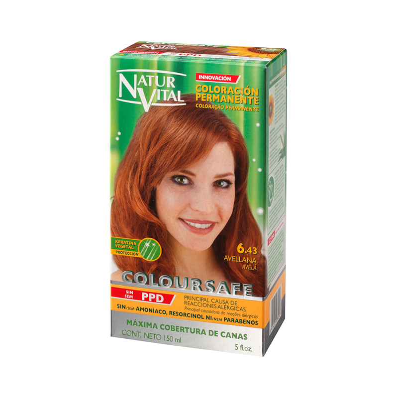 Naturaleza Y Vida Coloursafe Tinte Permanente Tono 6.43 Avellana - 150 ml