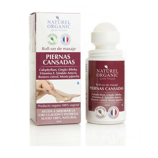 Roll On Aceite de Masaje Piernas Cansadas 50ml Naturel. Ayuda a alivar piernas cansadas, pesadas e hinchadas.