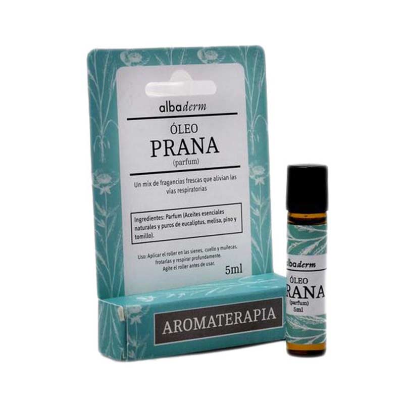 Roller Oleo Prana 5 ml Del Alba. Mix de fragancias frescas para aliviar las vías respiratorias.